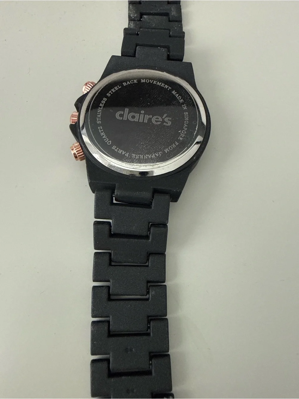 Women’s Black and Rose Gold Chronograph Bracelet Watch
